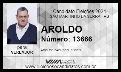 Candidato AROLDO 2024 - SÃO MARTINHO DA SERRA - Eleições