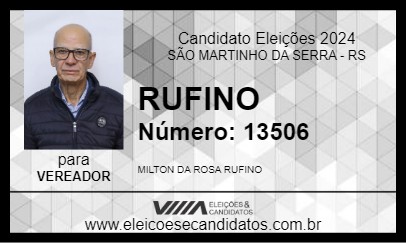 Candidato RUFINO 2024 - SÃO MARTINHO DA SERRA - Eleições