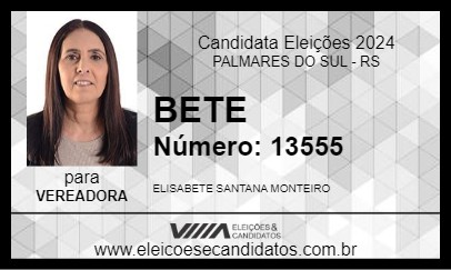 Candidato BETE 2024 - PALMARES DO SUL - Eleições