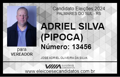 Candidato ADRIEL SILVA (PIPOCA) 2024 - PALMARES DO SUL - Eleições