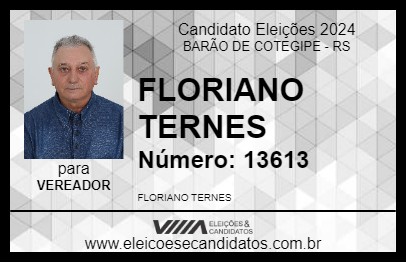 Candidato FLORIANO TERNES 2024 - BARÃO DE COTEGIPE - Eleições