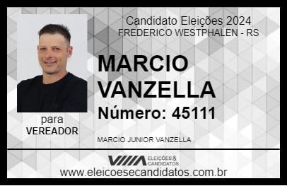 Candidato MARCIO VANZELLA 2024 - FREDERICO WESTPHALEN - Eleições