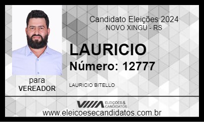 Candidato LAURICIO 2024 - NOVO XINGU - Eleições