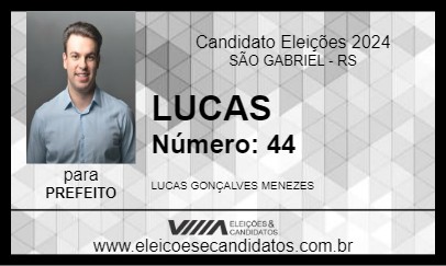 Candidato LUCAS 2024 - SÃO GABRIEL - Eleições