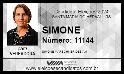 Candidato SIMONE 2024 - SANTA MARIA DO HERVAL - Eleições