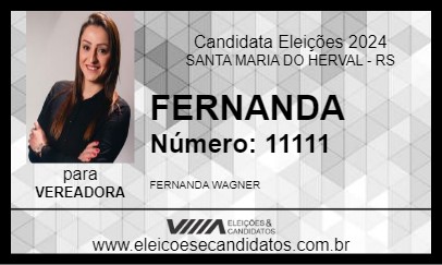 Candidato FERNANDA WAGNER 2024 - SANTA MARIA DO HERVAL - Eleições