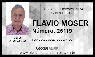 Candidato FLAVIO MOSER 2024 - GUAPORÉ - Eleições