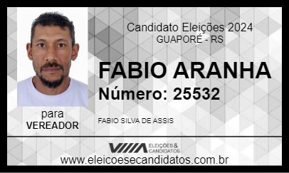 Candidato FABIO ARANHA 2024 - GUAPORÉ - Eleições