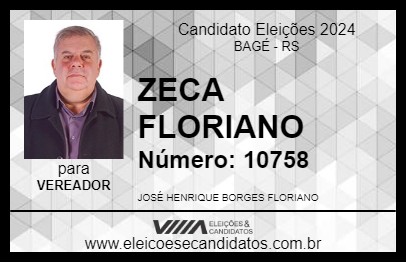 Candidato ZECA FLORIANO 2024 - BAGÉ - Eleições