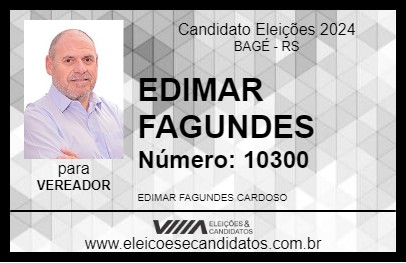 Candidato EDIMAR FAGUNDES 2024 - BAGÉ - Eleições