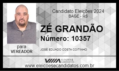 Candidato ZÉ GRANDÃO 2024 - BAGÉ - Eleições