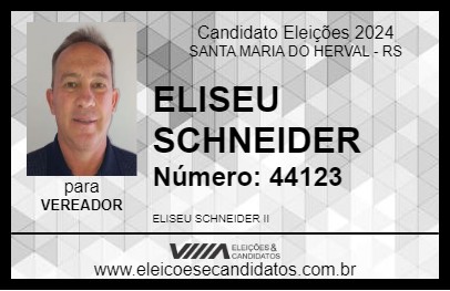 Candidato ELISEU SCHNEIDER 2024 - SANTA MARIA DO HERVAL - Eleições