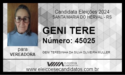 Candidato GENI TERE 2024 - SANTA MARIA DO HERVAL - Eleições