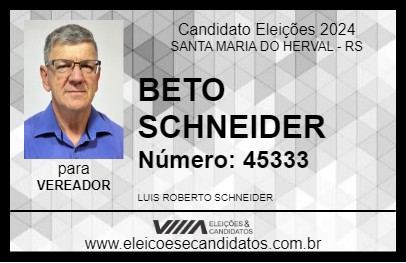 Candidato BETO SCHNEIDER 2024 - SANTA MARIA DO HERVAL - Eleições