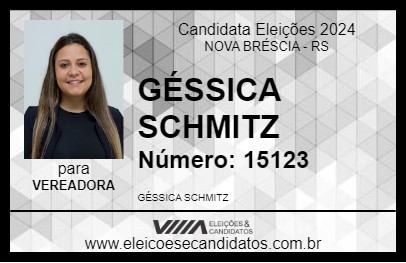 Candidato GÉSSICA SCHMITZ 2024 - NOVA BRÉSCIA - Eleições