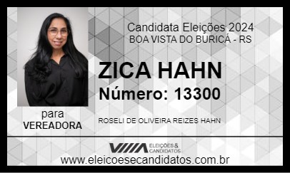 Candidato ZICA HAHN 2024 - BOA VISTA DO BURICÁ - Eleições