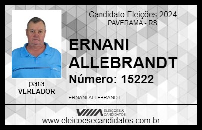 Candidato ERNANI ALLEBRANDT 2024 - PAVERAMA - Eleições