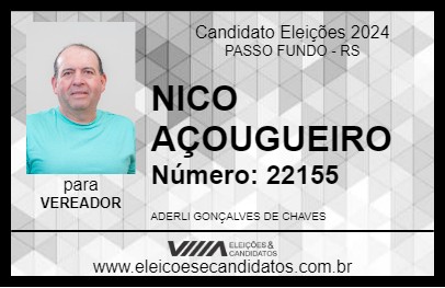 Candidato NICO AÇOUGUEIRO 2024 - PASSO FUNDO - Eleições