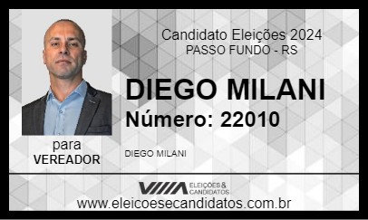 Candidato DIEGO MILANI 2024 - PASSO FUNDO - Eleições