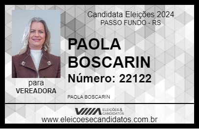 Candidato PAOLA BOSCARIN 2024 - PASSO FUNDO - Eleições