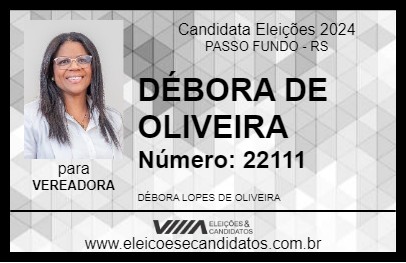 Candidato DÉBORA LOPES 2024 - PASSO FUNDO - Eleições