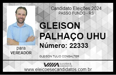 Candidato GLEISON PALHAÇO UHU 2024 - PASSO FUNDO - Eleições