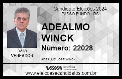 Candidato ADEALMO WINCK 2024 - PASSO FUNDO - Eleições