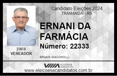 Candidato ERNANI DA FARMÁCIA 2024 - TRAMANDAÍ - Eleições