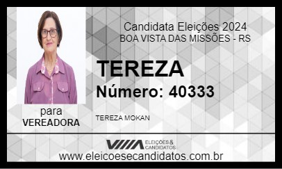 Candidato TEREZA 2024 - BOA VISTA DAS MISSÕES - Eleições