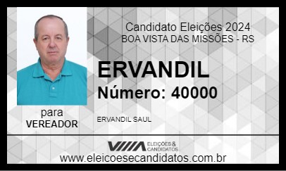 Candidato ERVANDIL 2024 - BOA VISTA DAS MISSÕES - Eleições