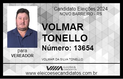 Candidato VOLMAR TONELLO 2024 - NOVO BARREIRO - Eleições