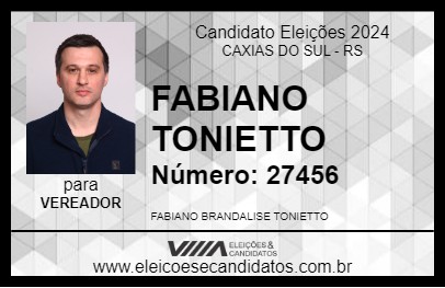 Candidato FABIANO TONIETTO 2024 - CAXIAS DO SUL - Eleições