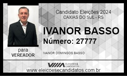 Candidato IVANOR BASSO 2024 - CAXIAS DO SUL - Eleições