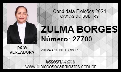 Candidato ZULMA BORGES 2024 - CAXIAS DO SUL - Eleições