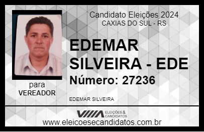 Candidato EDEMAR SILVEIRA - EDE 2024 - CAXIAS DO SUL - Eleições