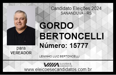 Candidato GORDO BERTONCELLI 2024 - SANANDUVA - Eleições