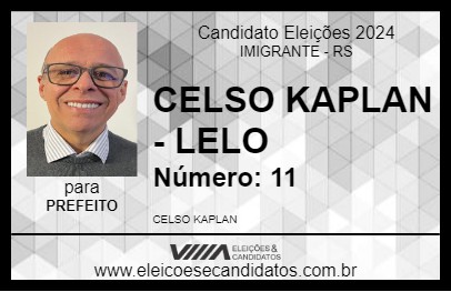 Candidato CELSO KAPLAN - LELO 2024 - IMIGRANTE - Eleições