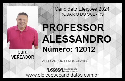 Candidato PROFESSOR ALESSANDRO 2024 - ROSÁRIO DO SUL - Eleições