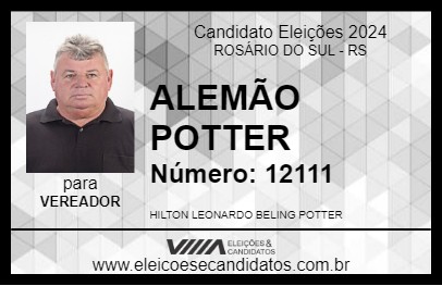 Candidato ALEMÃO POTTER 2024 - ROSÁRIO DO SUL - Eleições