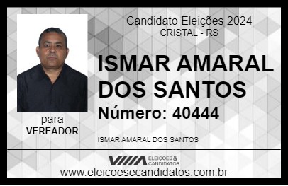 Candidato ISMAR AMARAL DOS SANTOS 2024 - CRISTAL - Eleições