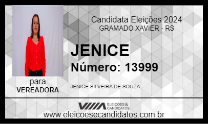 Candidato JENICE 2024 - GRAMADO XAVIER - Eleições