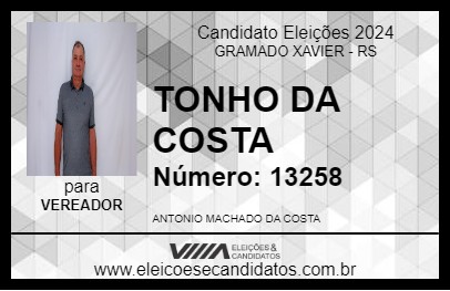 Candidato TONHO DA COSTA 2024 - GRAMADO XAVIER - Eleições