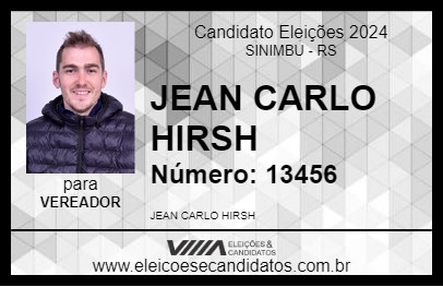 Candidato JEAN CARLO HIRSCH 2024 - SINIMBU - Eleições