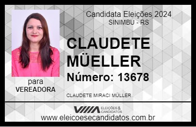 Candidato CLAUDETE MÜLLER 2024 - SINIMBU - Eleições