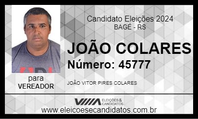 Candidato JOÃO COLARES 2024 - BAGÉ - Eleições