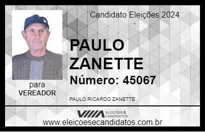 Candidato PAULO ZANETTE 2024 - BAGÉ - Eleições