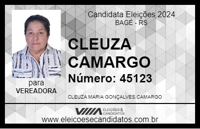 Candidato CLEUZA CAMARGO 2024 - BAGÉ - Eleições