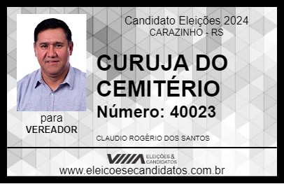 Candidato CURUJA DO CEMITÉRIO 2024 - CARAZINHO - Eleições