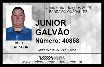 Candidato JUNIOR GALVÃO 2024 - BARRA DO QUARAÍ - Eleições