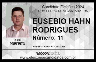 Candidato EUSEBIO HAHN RODRIGUES 2024 - DOM PEDRO DE ALCÂNTARA - Eleições